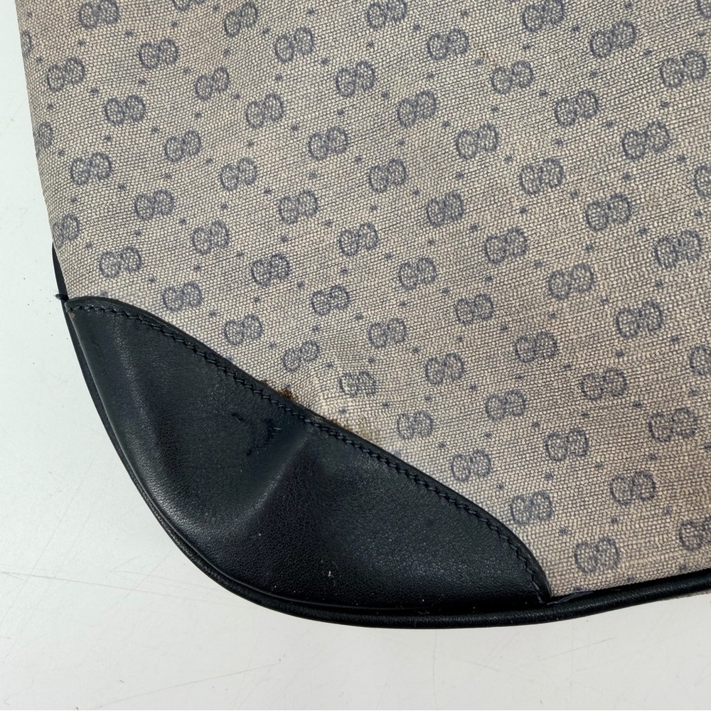 Vintage Gucci Blue Micro Logo GG Clutch Purse Bag FLAWS - Picture 6 of 14